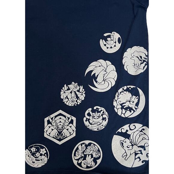 Official Pokémon Center Navy Blue Shirt with Stylized Pokémons Design -  Large - Picture 6 of 10